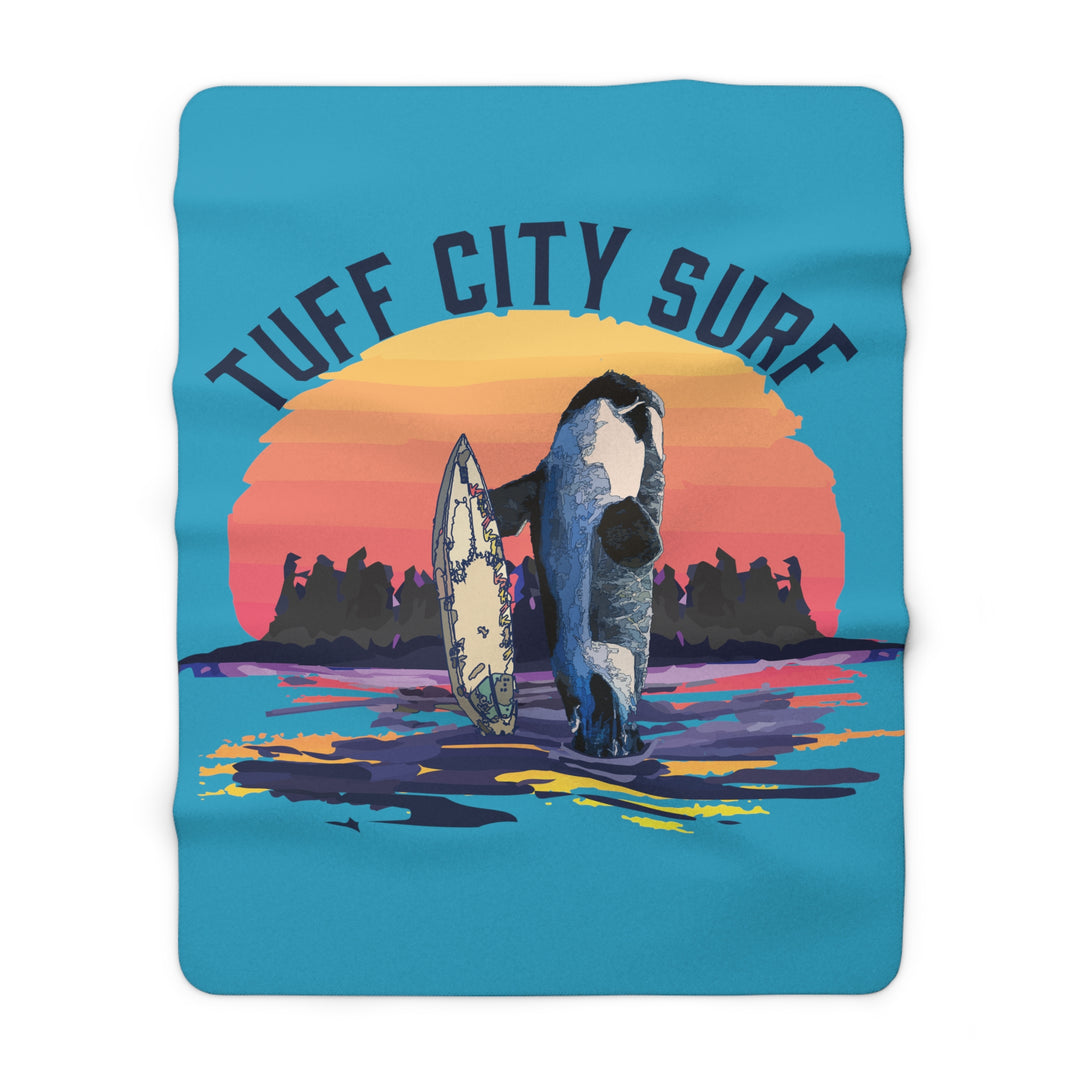 Orcas Do Surf Sherpa Fleece Blanket