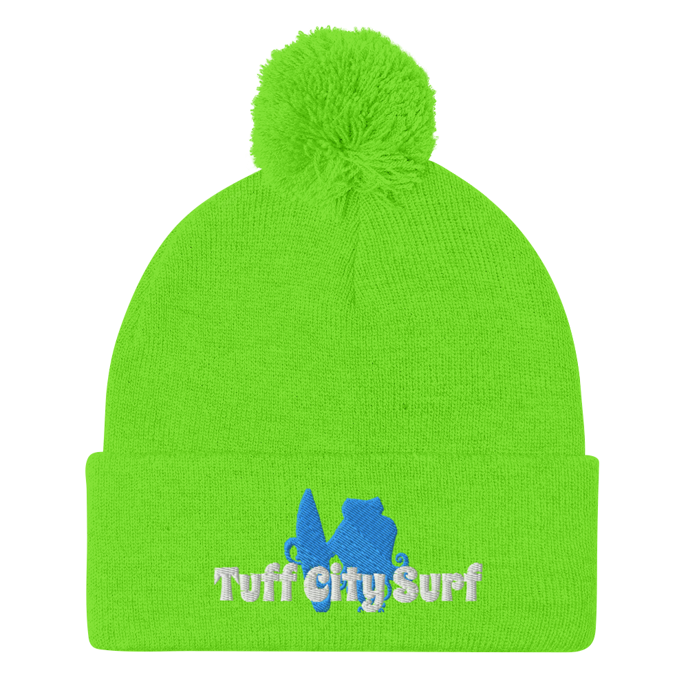 Tuff City surf Pom-Pom Beanie