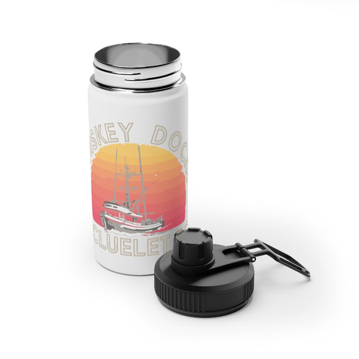 Whiskey Docks Stainless Steel Water Bottle, Sports Lid