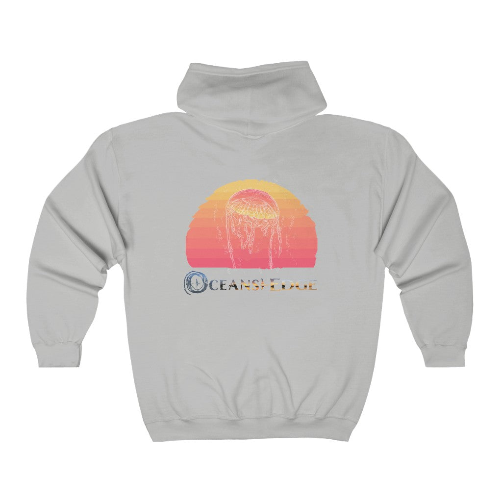 Oceans Edge jellyfish Full Zip Hooded Sweatshirt