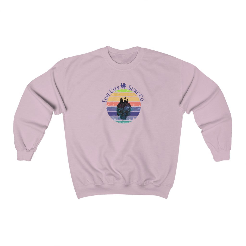 Tuff City Surf Middle Beach Crewneck Sweatshirt