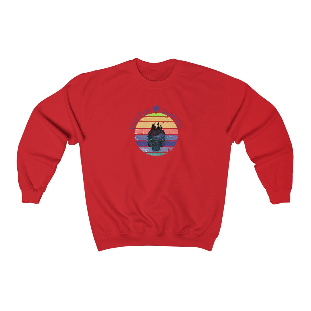 Tuff City Surf Middle Beach Crewneck Sweatshirt