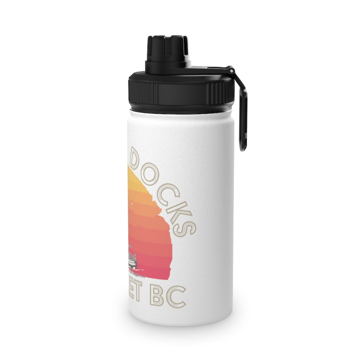 Whiskey Docks Stainless Steel Water Bottle, Sports Lid