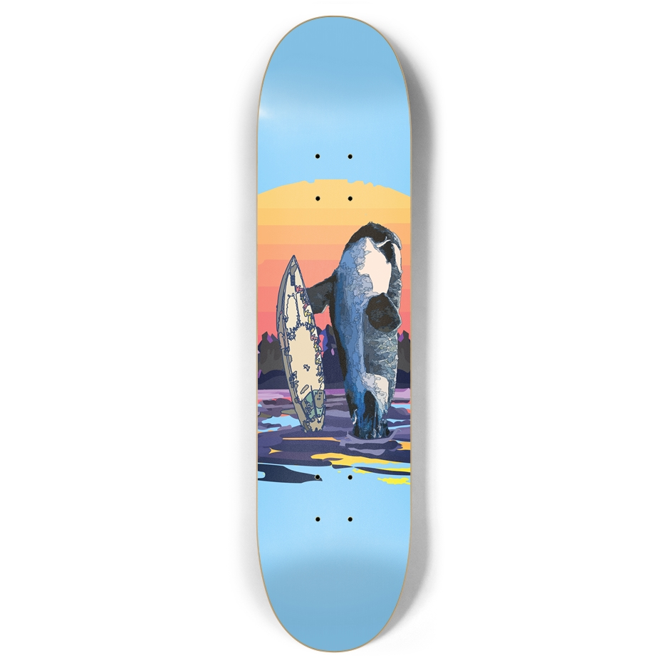 Surfing Orca 7 7/8 Skateboard