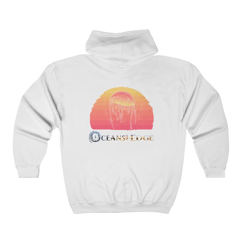 Oceans Edge jellyfish Full Zip Hooded Sweatshirt