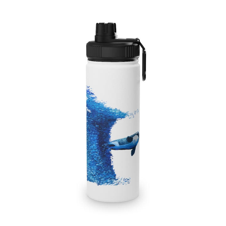 Whos eating Who? Stainless Steel Water Bottle, Sports Lid