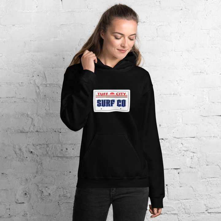 Surf Licence Plate Unisex Hoodie