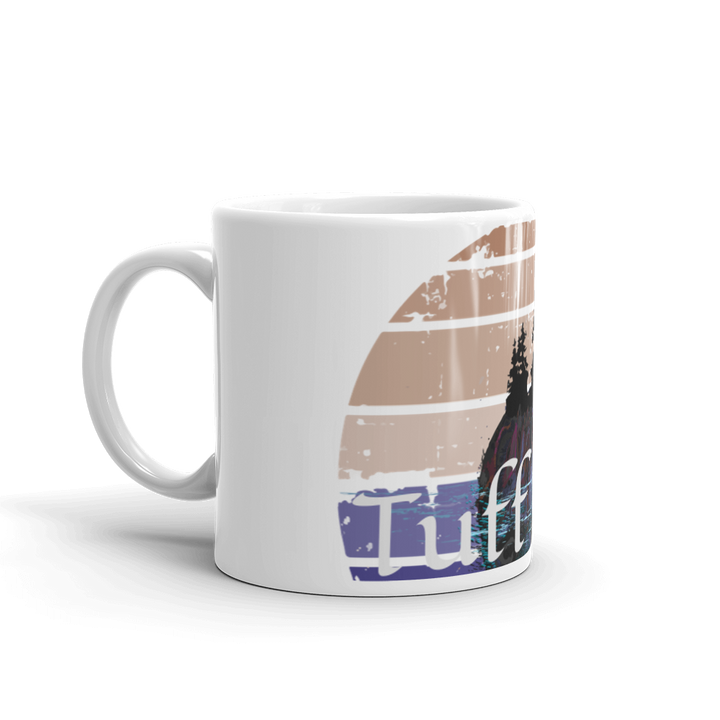 Tuff City Island White glossy mug