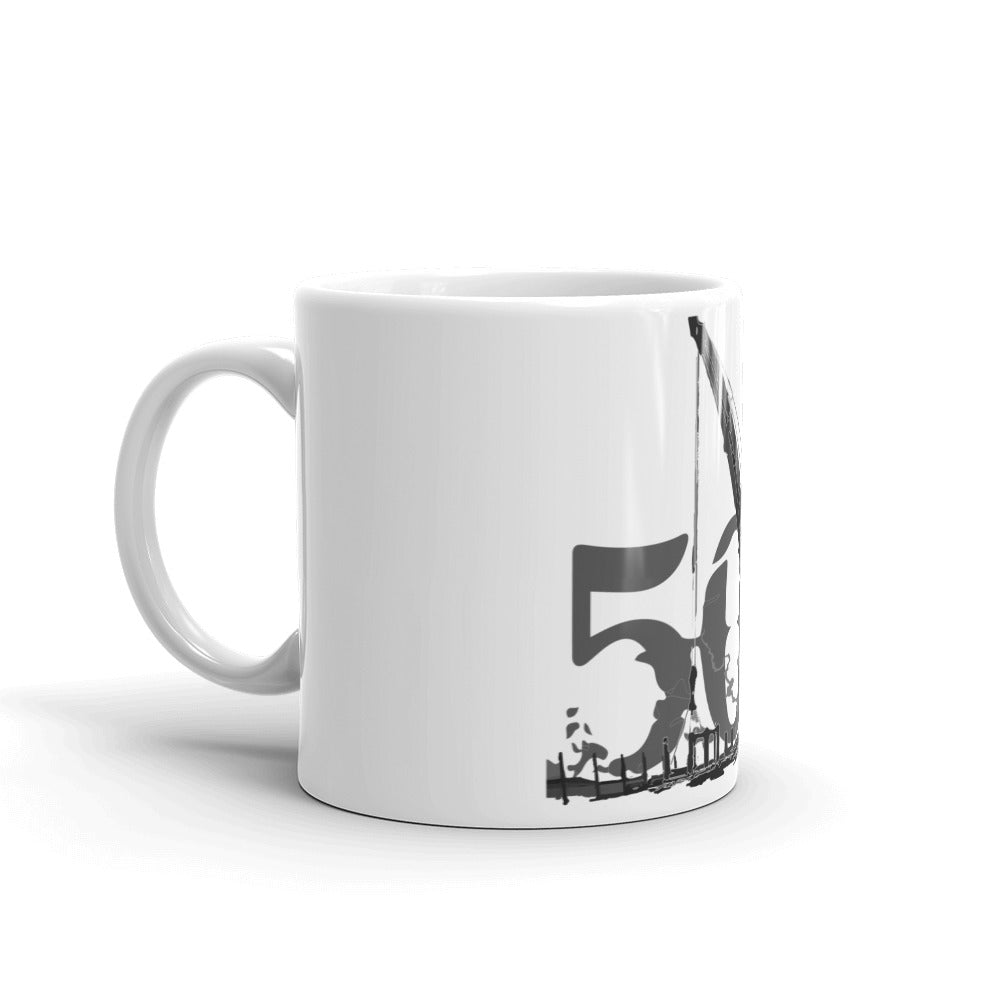 505 an hr White glossy mug