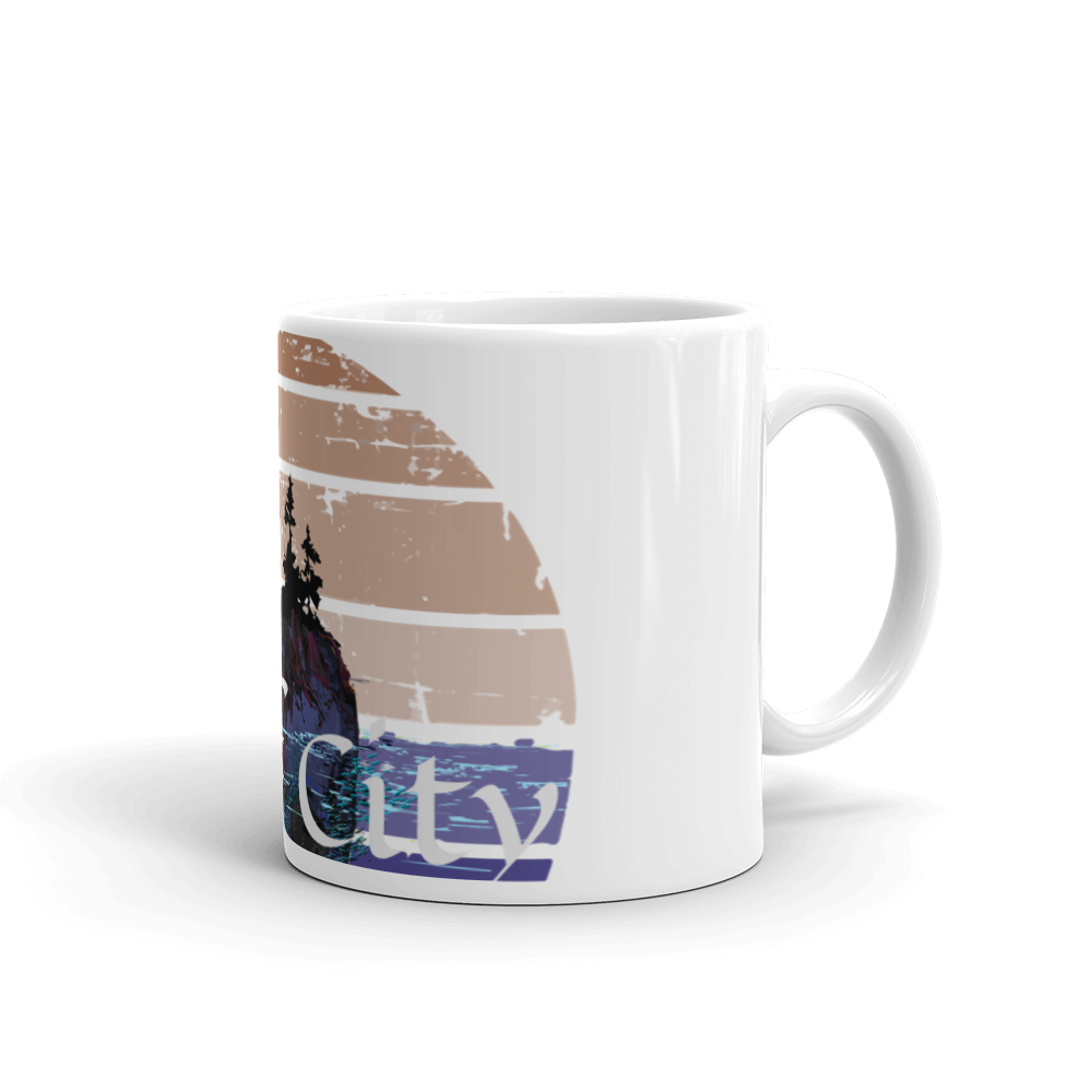 Tuff City Island White glossy mug