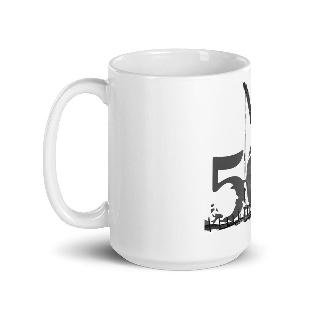 505 an hr White glossy mug