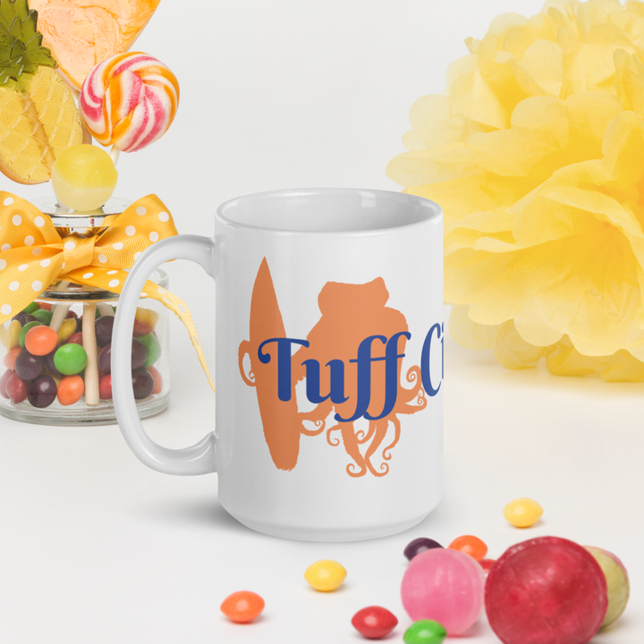 Tuff City Surf White glossy mug